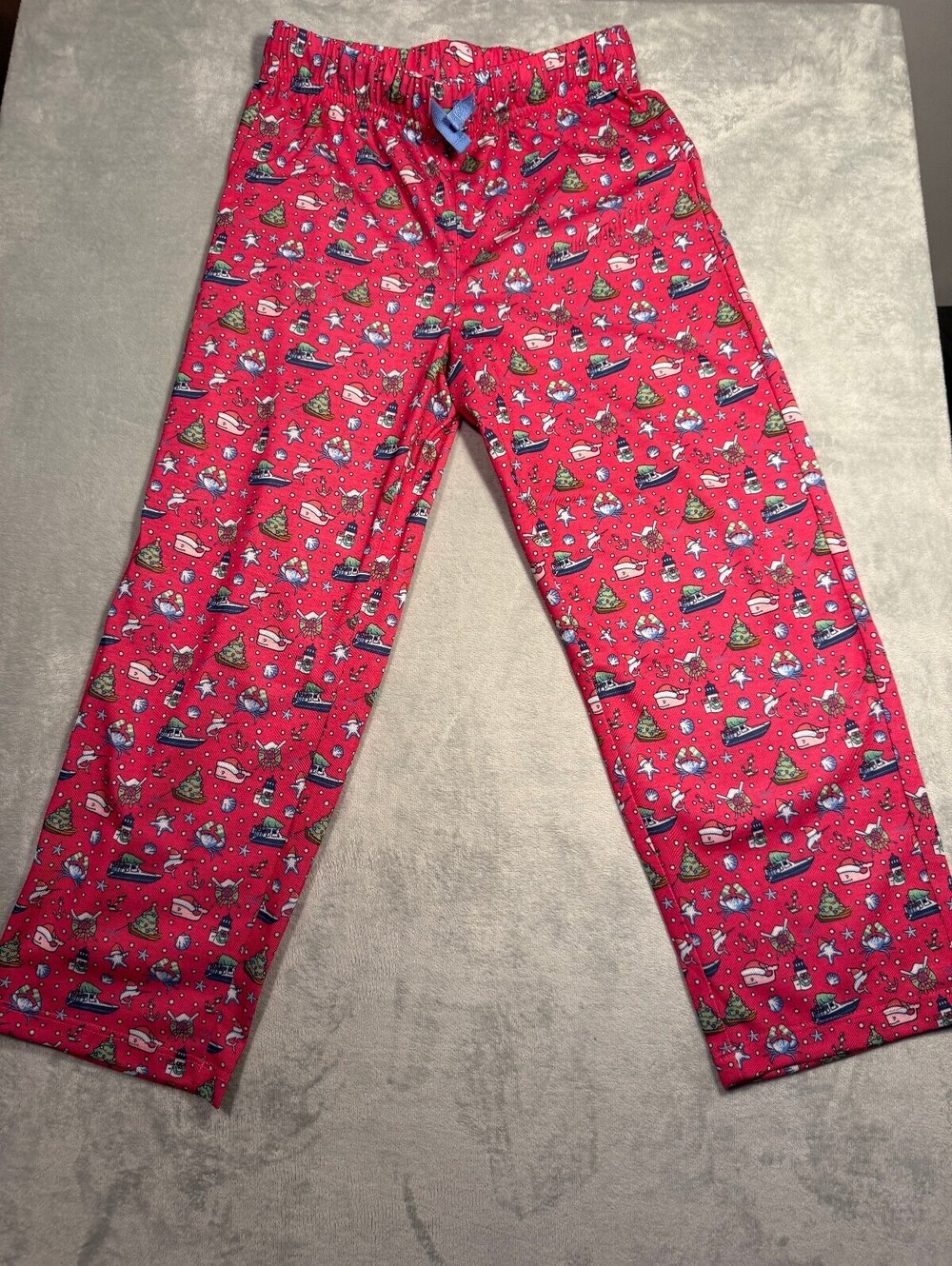 Vineyard Vines Kids' XS (5-6) Red Holiday Print Pajama Pants